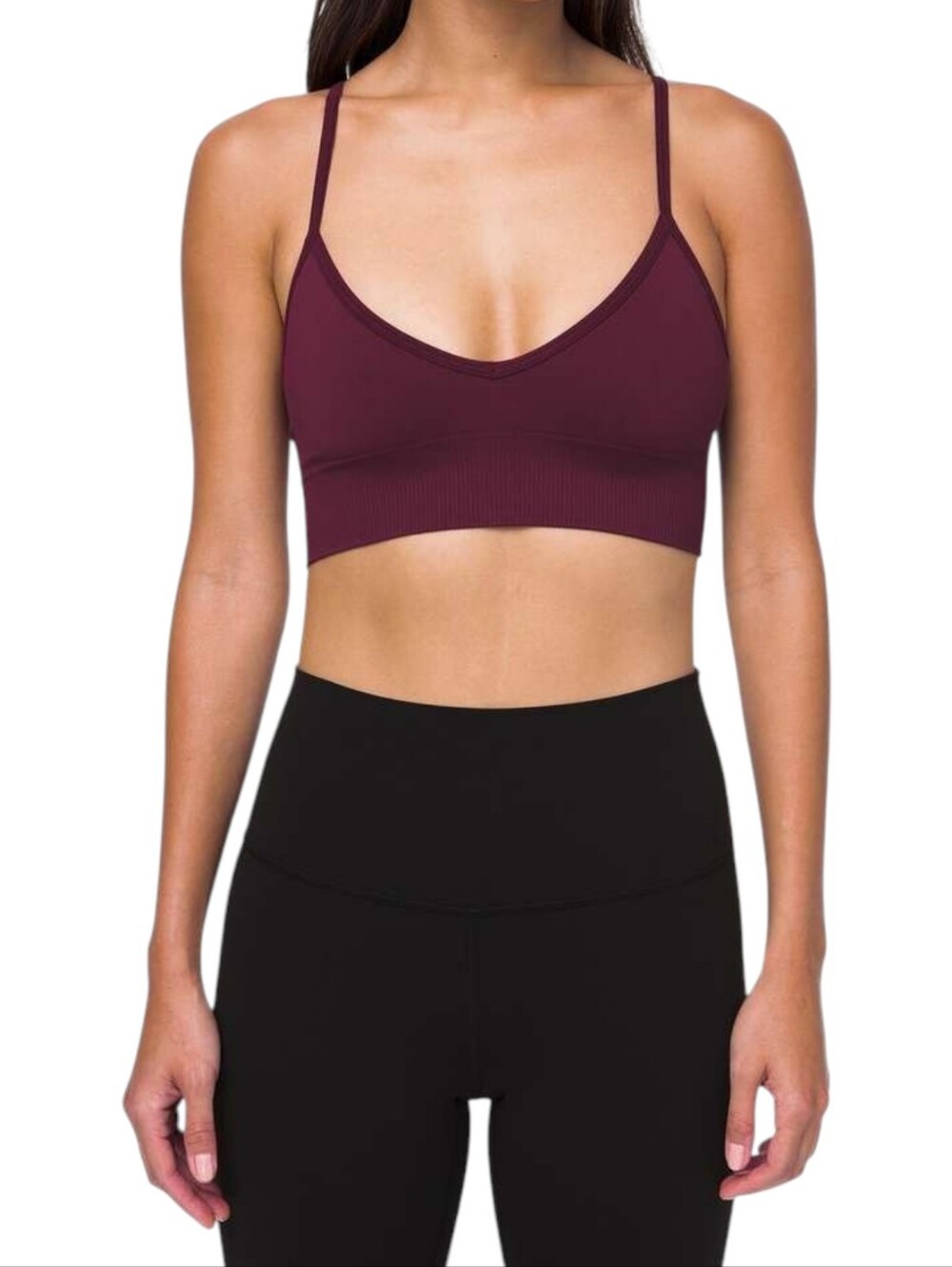 Lululemon Ebb To Street Burgundy Sports Bra